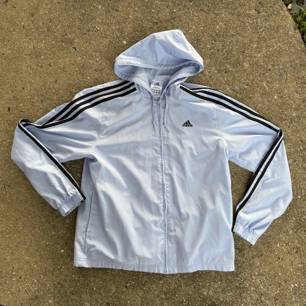 Adidas Sample Not For Resale Windbreaker Jacket Light Blue Mens Medium Rare